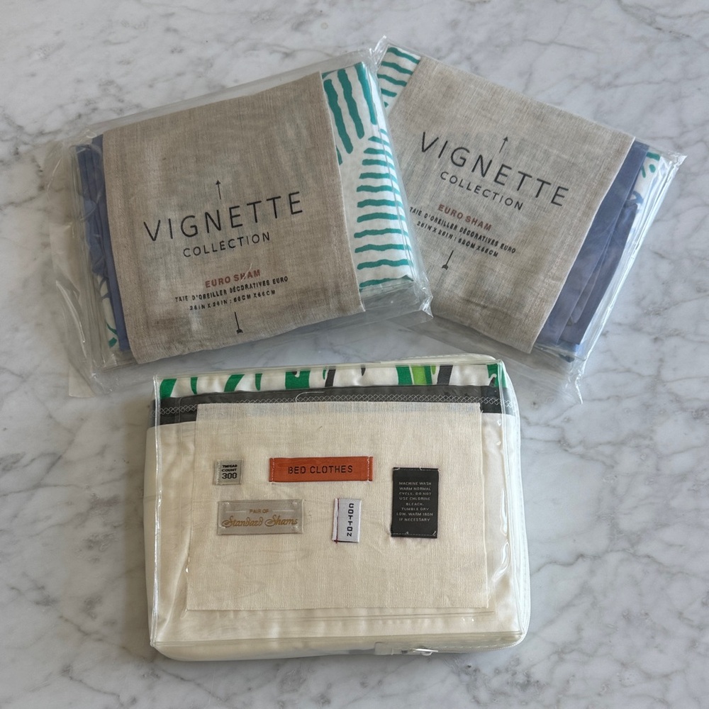 Brand New Anthropologie Printed Euro and Standard Shams Cover Duvet Bedding